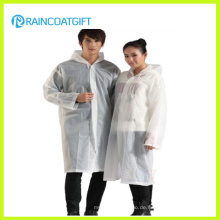 Transparent Weiß 100% PVC Regen Poncho (RVC-128)